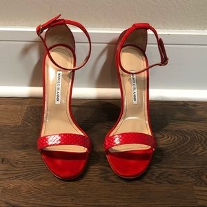 Manolo Blahnik Chaos Heeled Sandal Red size 41/11
